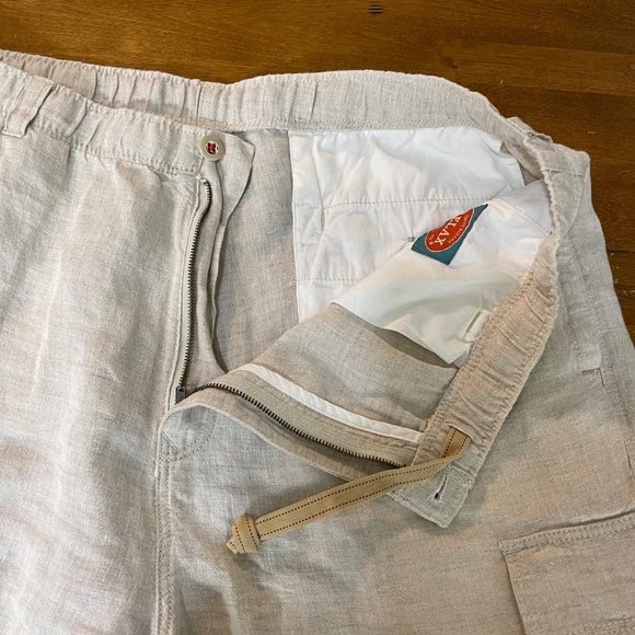 Tommy Bahama Men's Relax Cream Linen Cargo Elastic Waist Casual Pants Sz L - Picture 4 of 8